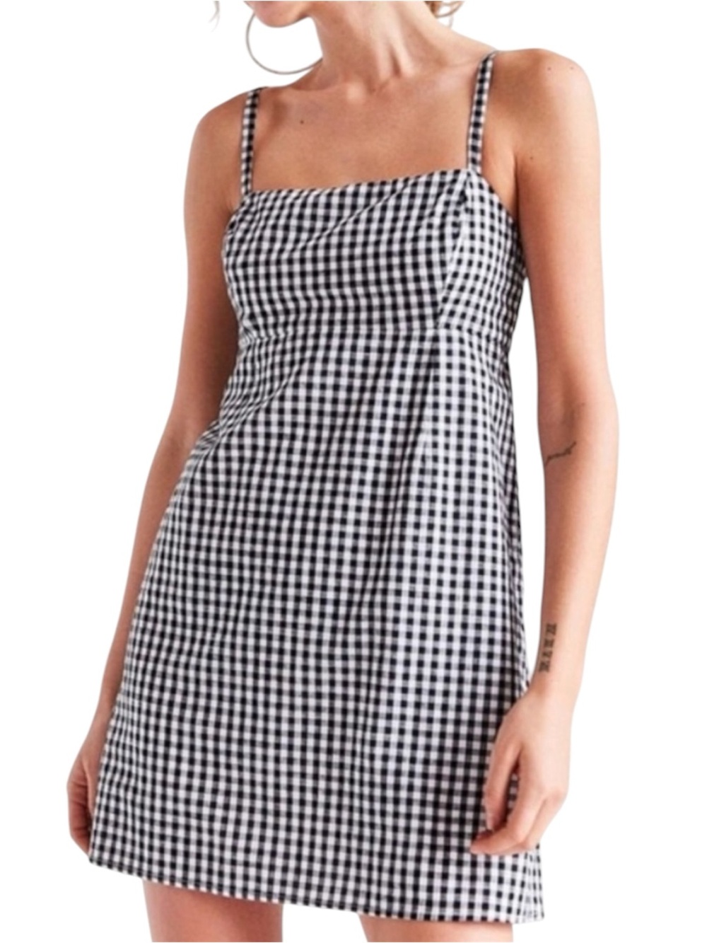 Cooperative by Urban Outfitters Black & White Gingham Mini Slip Dress | Size 8
